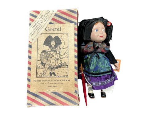 1917 onwards JP Gallais &amp; Cie (Hansi) Gretel doll including umbrella and Hansi swing ticket, generally excellent to good 
