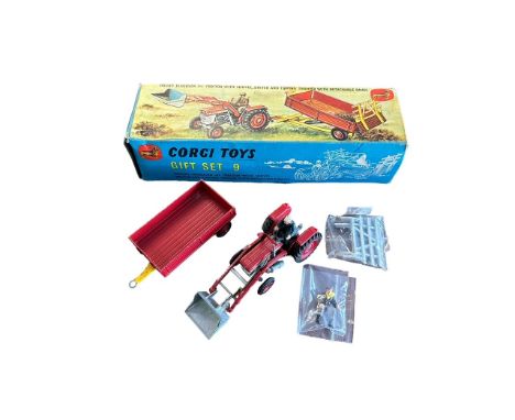 Corgi Tractor and trailer Gift Set No. GS9, generally good plus in good pictorial box (no inner plinth, crushing to ends and 