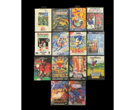 Sega Mega Drive, selection of 14 various boxed Sega Mega Drive games / titles to include; Sonic The Hedgehog, Speedball 2, Di