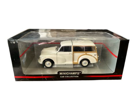 Minichamps 1/18th scale Morris Minor Traveller No. 150 137010, generally excellent in good plus window box including inner st