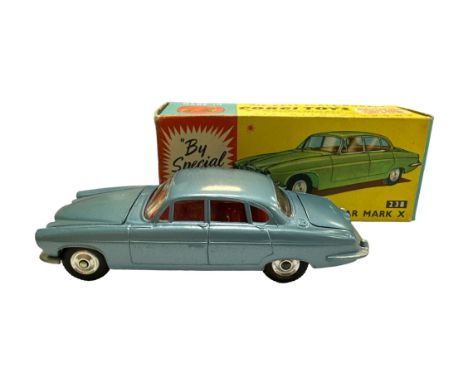 Corgi Jaguar Mark X No. 238, generally excellent in excellent box with Corgi Club leaflet (light creasing), metallic blue, re