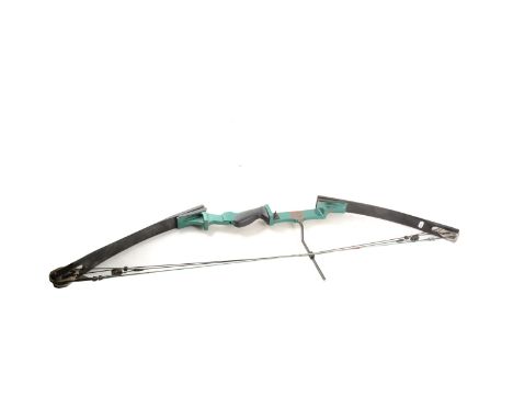 A Roebuck archery compound bow; and a small quantity of bows in a quiver.
