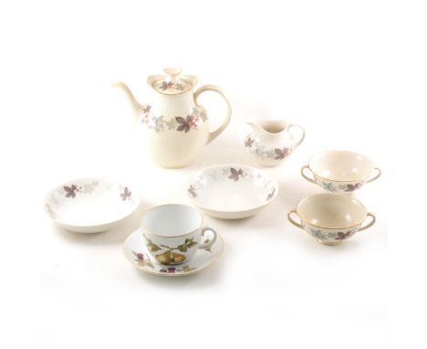 Part Crown Ducal dinner service, part Royal Doulton service in the Camelot pattern, and quantity of Royal Worcester Evesham p