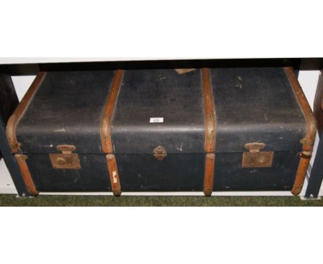 Vintage bound trunk CONDITION REPORT; Available on request. Catalogue descriptions and condition reports are offered as a gui