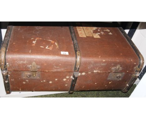 Vintage bound trunk  CONDITION REPORT; Available on request. Catalogue descriptions and condition reports are offered as a gu