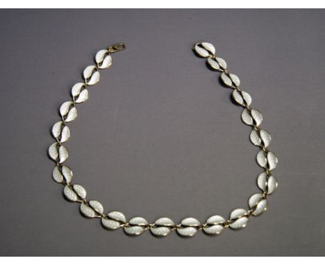 David Andersen, a silver-gilt and enamel 'double-leaf' necklace CONDITION REPORT; Open-length approximately 420mm. Good order