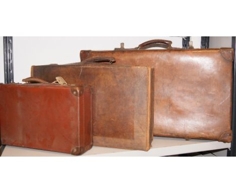 Three assorted vintage suitcases CONDITION REPORT; Available on request. Catalogue descriptions and condition reports are off