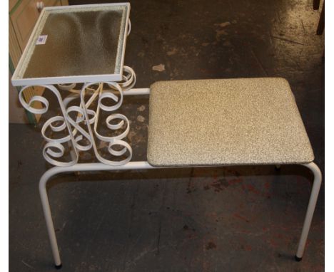 Wrought iron vintage telephone table/seat