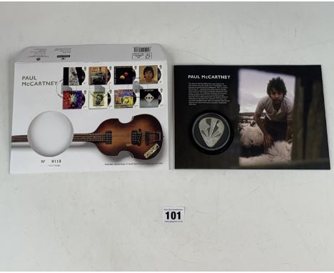 Paul McCartney First Day Cover with Silver Proof Medal, no. 0118