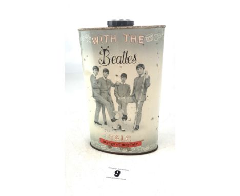 With The Beatles' Margo of Mayfair Talcum Powder tin containing talc, 7" high