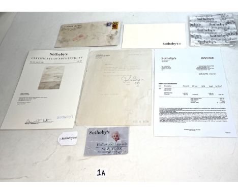 John Lennon signed letter with original envelope from Lennon Music, New York dated 1974. With Certificate of Authenticity and