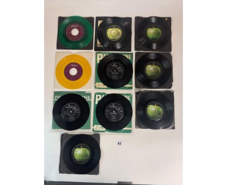 10 Beatles singles records in sleeves - Parlophone 'Can't Buy Me Love/You Can't Do That', Parlophone 'Please Please Me/Asky M