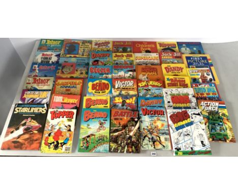 40 assorted annuals and children's books - Asterix, Anime UK, Starliners, Muddle Builders &amp; Pirates, Garfield, Tom &amp; 