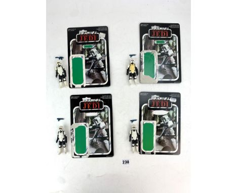 Star Wars Return of the Jedi 4 Biker Scout figures with cards (loose)