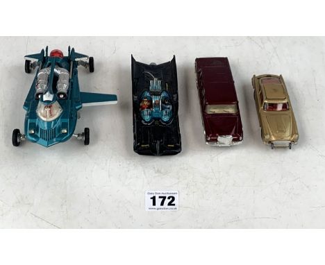 4 loose vehicles - Dinky 'Joe's Car', Corgi 'Batmobile', Corgi 'Mercedes Benz 600 Pullman' and Corgi James Bond Aston Martin 