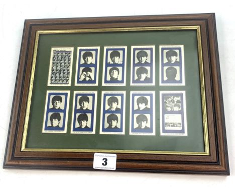The Beatles framed 'A Hard Day's Night' Warus Limited Edition set of 10 trading cards, frame 12" x 10"