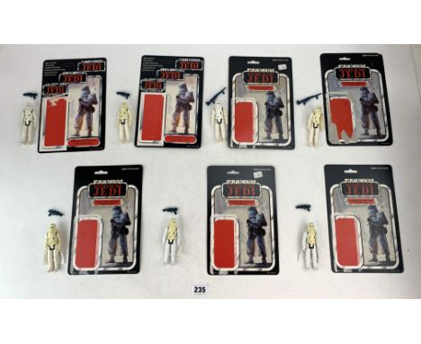 Star Wars Return of the Jedi 7 Imperial Stormtroopers (Hoth Battle Gear) figures with cards (loose)