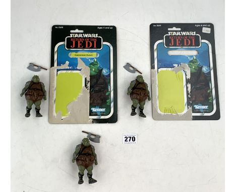 Star Wars Return of the Jedi 3 Gamorrean Guard figures with 2 cards (loose)
