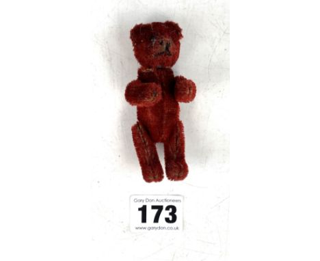 Miniature red Schuco teddy bear 3.5" long