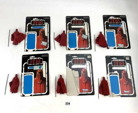 Star Wars Return of the Jedi 6 Emperors Royal Guards figures with cards (loose)