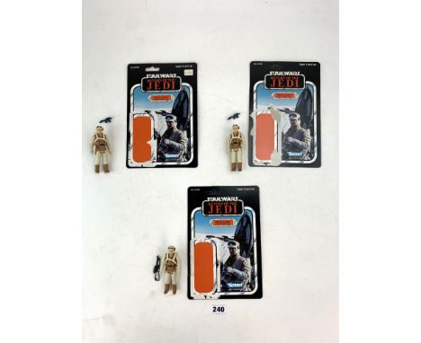 Star Wars Return of the Jedi 3 Rebel Soldier (Hoth Battle Gear) figures with cards (loose)