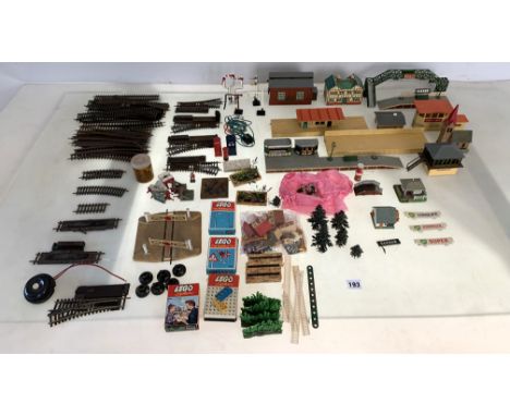Model Railway accessories inc. Buildings, stations, track, signs, trees, flags, accessories etc