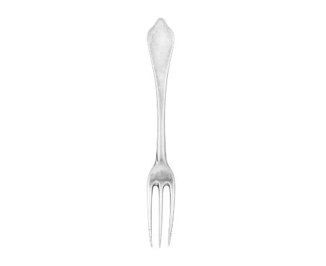 A Queen Anne Silver Fork, by Thomas Spackman, London, Circa 1705 Dog Nose pattern, engraved with initials 'T*C', with three t