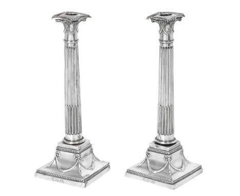 A Pair of German Silver Candlesticks, Maker's Mark IGK, Perhaps by Johann Georg Klosse, Augsburg, Second Half 18th Century on