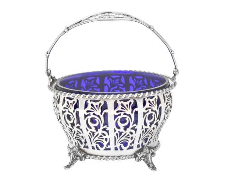 A George V Silver Sugar-Basket, by Adie Brothers, Birmingham, 1935 in the early 19th century style, tapering cylindrical and 