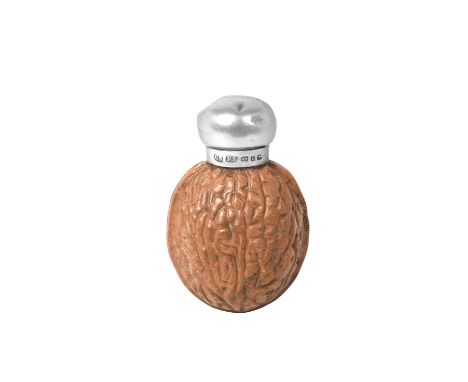 A Victorian Silver-Mounted Ceramic Novelty Scent-Bottle, The Silver Mounts by Cornelius Desormeaux Saunders and James Francis