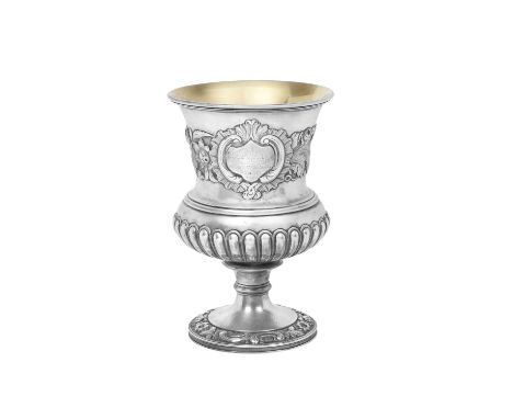 A George III Scottish Silver Cup, Maker's Mark McD, Edinburgh, 1818 campana-shaped and on spreading foot, the body and foot e