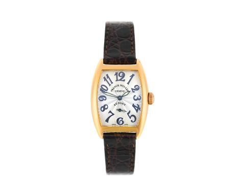 Franck Muller: A Lady's 18ct Gold Tonneau Shaped Wristwatch, signed Franck Muller, Geneve, model: Sunset, ref: 1750 S6, No.29