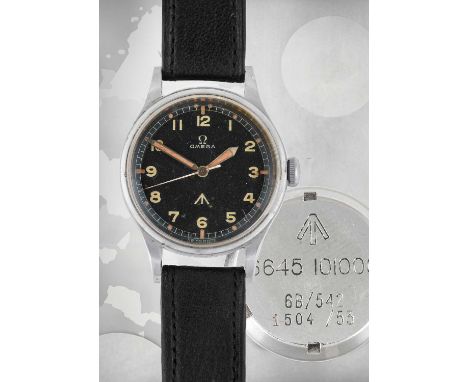 Omega: A Rare British Military Royal Air Force "Thin Arrow" Centre Seconds Wristwatch, signed Omega, ref: 2777-1, issued in 1