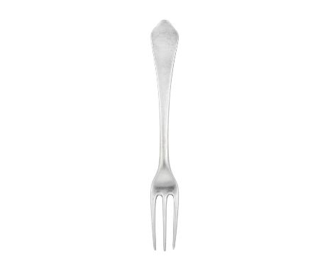 A George I Silver Table-Fork, Probably by Dike Impey, London, Circa 1720 Dog Nose pattern, later engraved with a coat-of-arms
