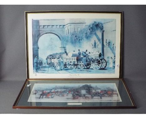 Lot to include a limited edition print after George Goodwin Kilburne entitled Outside The Smoker Inn, Plumley, numbered 171/3