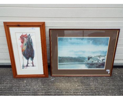 Lawrence Anthony - a print by Lawrence Anthony depicting a lakeside scene, signed in pencil to the margin, image size approx 
