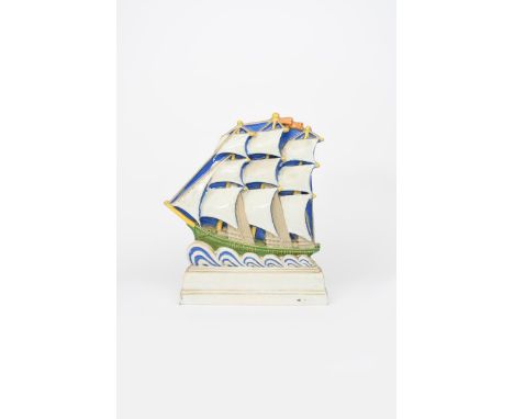 'Harry Page' a fine Carter Stabler &amp; Adams Poole Pottery Galleon architectural faience sculpture designed by Harold Stabl