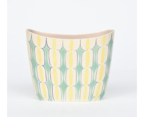 A Poole Pottery Contemporary vase designed by Alfred Read and Guy Sydenham,  painted by Gladys Hallett, pattern PS, rectangul