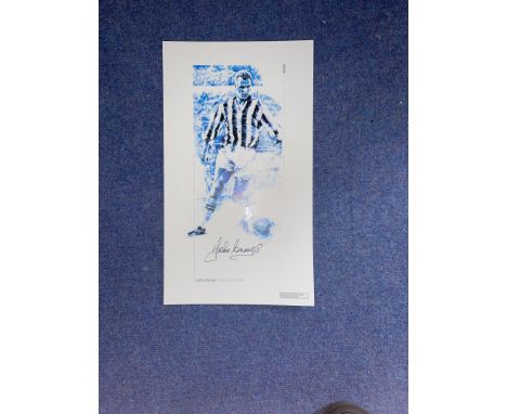 John Charles signed 17 x 10 limited edition coloured print. Print shows Charles playing for Juventus. Good condition. All aut