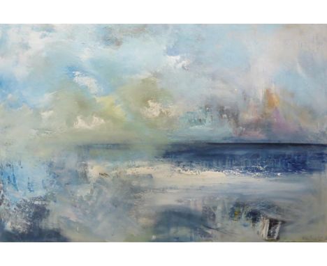NIGEL KINGSTON, 'Seascape', oil on canvas, signed, 100cm x 150cm. 