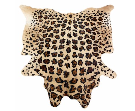 JAGUAR PRINT COW HIDE RUG, approx 200cm x 210cm. 