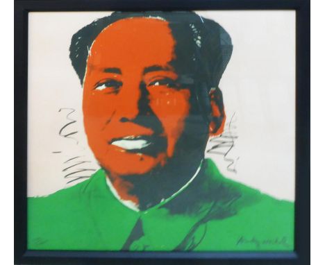 ANDY WARHOL 'Mao', 1972, lithograph, numbered 184/2400, CMOA stamp on reverse, printed on Lenox Museum card, 60cm x 60cm, fra