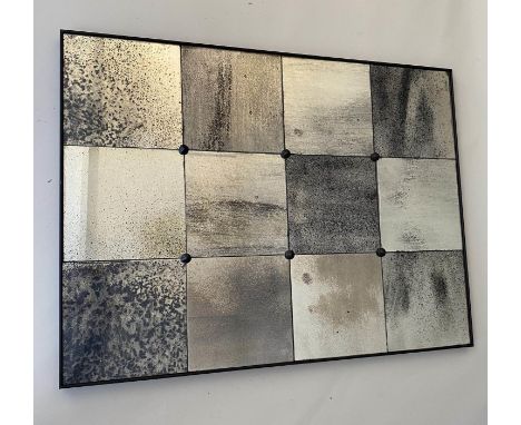 ARCHITECTURAL WALL MIRROR, 80cm x 100cm, antiqued segmented plate. 