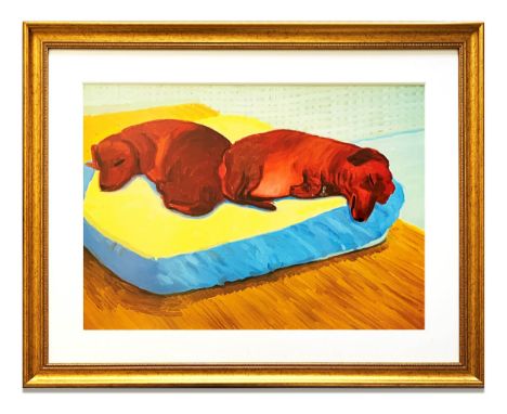 DAVID HOCKNEY 'Stanley and Boodge I', 1995, lithograph on wove paper, published by 1853 Gallery, 50cm x 65cm, framed. 