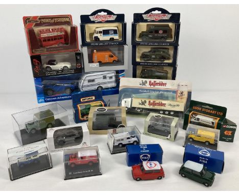 A collection of boxed diecast vehicles in varying scales. To include: Corgi Eddie Stobart Ltd Van, RAC recovery van, Citroen 