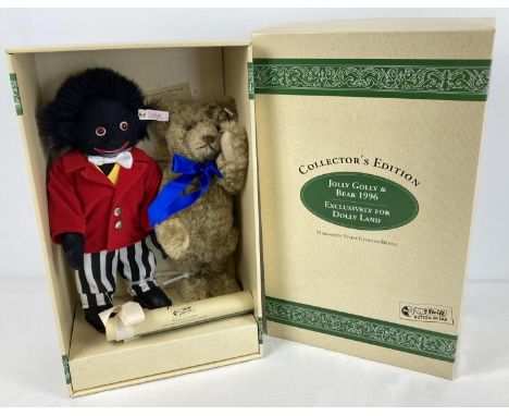 Steiff Jolly Golly &amp; Bear 1996 Ltd Edition boxed Collectors set. Limited to 1,500 pieces and made exclusively for Dolly L