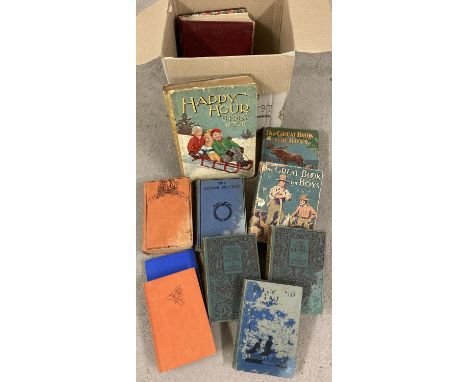 A box of vintage 1930's and 40's children's books. To include The Favourite Wonder Book, Happy Hour Story Book, The Great Boo