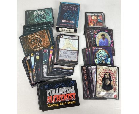 A quantity of Wizards of the Coast 1994 Jyhad (first edition) and 1995 Vampire the Eternal struggle VTES cards. Together with