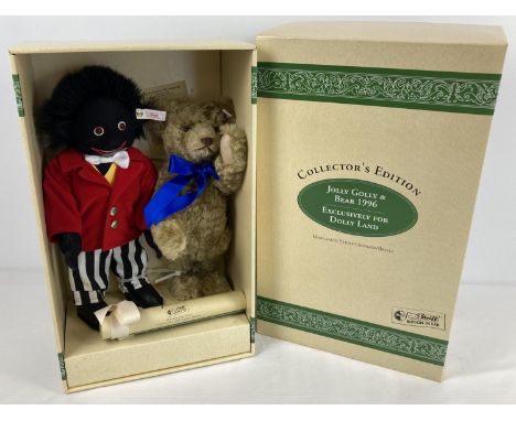 Steiff Jolly Golly &amp; Bear 1996 Ltd Edition boxed Collectors set. Limited to 1,500 pieces and made exclusively for Dolly L