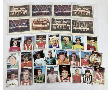 A collection of vintage football A&amp;BC Chewing gum cards together with 8 x 1930's Sherman's Pools 'Searchlight on famous t